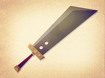 Weapon 10 epicarmory sword bluster cloud final fantasy weapon cartoon illustration retro