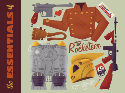 The Essentials of the Rocketeer adventure cartoon essentialsof film guns hero illustration movie rocket