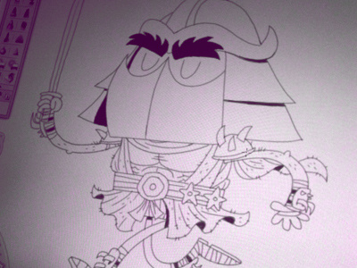Shredder WIP cartoon illustration ninja sword teenage mutant ninja turtles villain