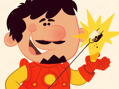 Iron Man's Day Off armor avengers cartoon illustration marshmallow
