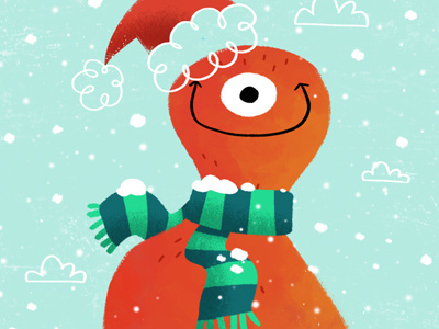 Merry Christmas christmas holiday monster santa scarf season snow