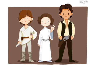 Luke,Leia & Solo hansolo leia luke procreate starwars