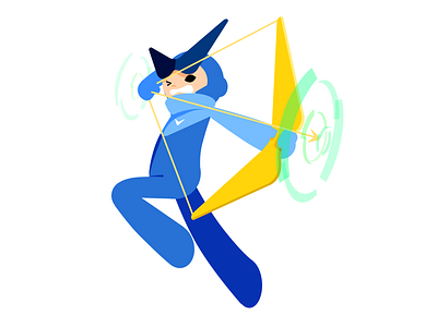 Archery archery arrow blue cute flat jump man shot