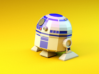 R2D2 c4d low poly r2d2 robot starwars