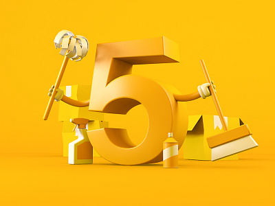 5.... 5 c4d clean five hand