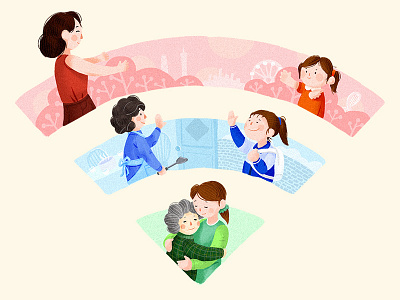 Mother's Day illustration wifi
