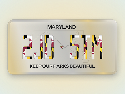 MD License Plate car figma illustration lettering maryland state typography vector