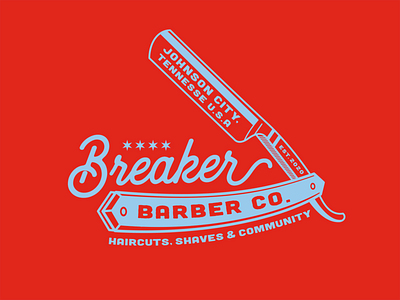 Breaker Barber Co. Logo Concept barber barbershop breaker community haircuts shaves straight razor tennessee
