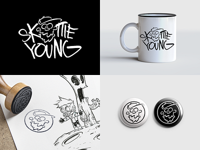 Skottie Young Rebrand Design brand identity branding branding design coffee mug comic art comic artist comic book art comics logo logo design signature stamp design stamps