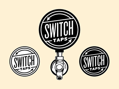 Switch Taps Logo Design arrows beer labels logo switch taps