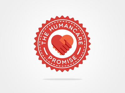 The Humancare Promise badge handshake heart humancare promise stamp