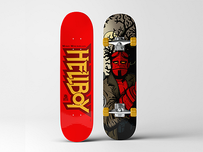 Hellboy Skate Deck comic art comic book comic book art deck hellboy skate deck skateboard