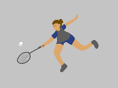 bulutangkis badminton design flat design icon illustraion painting sport