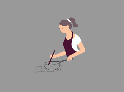cooking cook cooking daily flat design illustration mother
