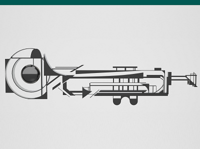 trumpet 1 3d design geometry illustration instrument music trumpet