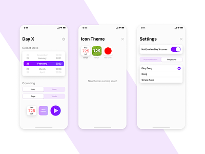 Day X (Main Screens) app ios mobile ui ui design ux