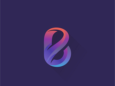 B icon artnerves colorful creative illustration logo simple vector