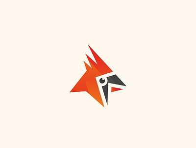 cardinal bird artnerves birds cardinal cardinal bird colorful creative illustration logo simple vector