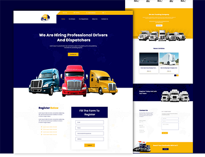 Trucking Company Landing Page home page design landing page landing page design trucking company ui design uiux web design web ui design