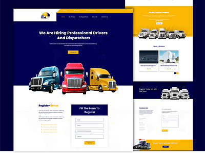 Trucking Company Landing Page home page design landing page landing page design trucking company ui design uiux web design web ui design