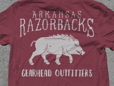 Razorback Shirt II arkansas fayetteville football gearhead outfitters hand lettering north west arkansas razorbacks sec shirt vintage