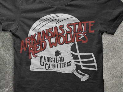 A-State Shirt arkansas football hand lettering jonesboro north east arkansas red wolves shirt vintage