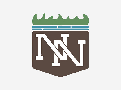 Nash & Nile art grass hand drawn landscape lawn logo monogram mowing water yard