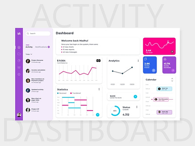 Activity Dashboard app design dashboard dashboard template dashboard ui design ui ui design ui ux ux website
