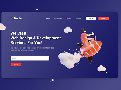 V studio Landing page