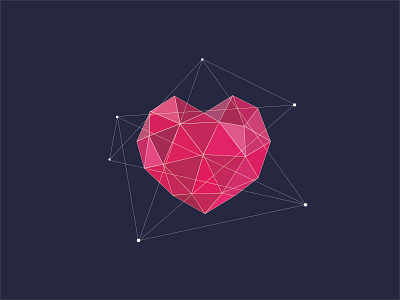 Geometrical Heart 36daysoftype 3d art 3d heart beautiful design geometrical geometrical heart graphic design icon illustration logo ui vector