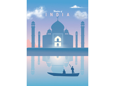 India beautiful boat branding design graphic design icon illustration india indiana logo taj mahal tajmahal typography ui vector wonderful
