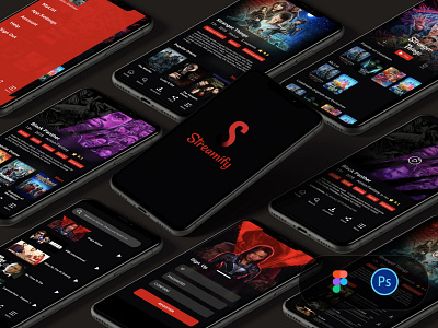 Mobile streamify animation app beautiful design figma flat graphic design icon logo mobile app netflix ui ux