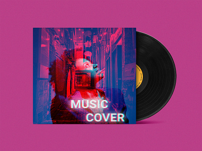 Double Exposure Music Cover Album album beautiful branding cover design design mokeup music photoshop typography