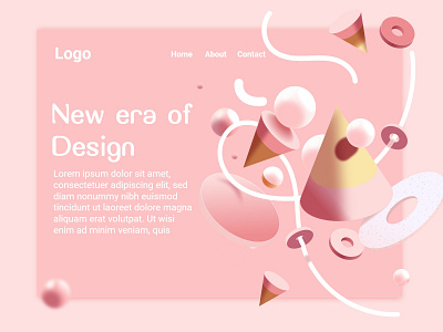 3D Geometric Landing page animation app branding geometric design geometric illustration geometric shapes graphic design typography ui ux vector web