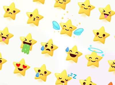 Stars Emoji beautiful emoji emoji set figma flat illustration logo minimal star wars staremoji stars ux vector website