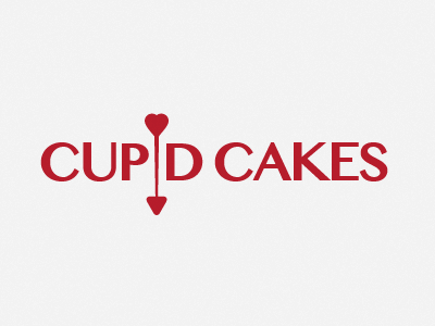 Logo branding cake heart logo red