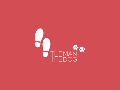 The Man & The Dog design dog dog prints footprints logo logo design man minimal minimalism minimalist minimalist logo vector