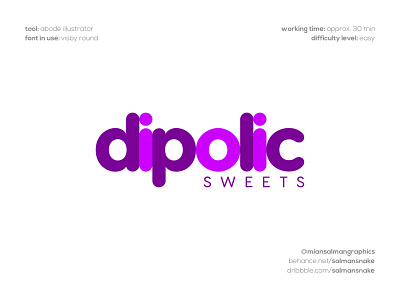 Dipolic Sweets brand designer branding design dipolic font graphic designer logo logo design logo designer polygonal logo shop sweet sweets typo typography typography art visby round