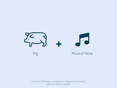 Piggy Music Logo Concept brand designer concept art design graphic designer logo logo concept logo concepts logo design logo designer logo for sale musical note musicapp