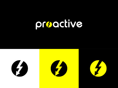Proactive Logo Versions brand designer design graphic designer logo logo design logo designer logo versions proactive thunderbolt thunderstorm versions