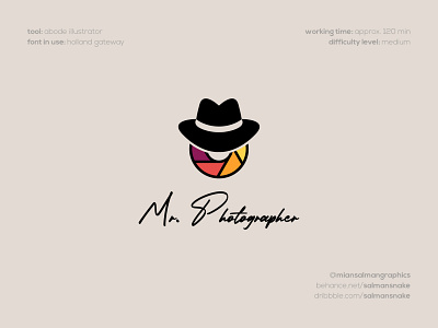 Mr. Photographer Logo Design brand designer conceptual logos creative logo creative logo designs creative logos design graphic designer logo logo design logo designer modern logo designs modern logos photographer logo photography logo unique logo unique logo designs