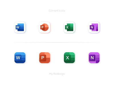 Office Icons Redesign - Microsoft