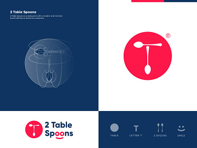 2 Table Spoons - Logo Design brand designer creative logo designs design food logo food lovers foodie graphic designer letter logo designs letter t logos logo logo design logo design process logo designer logo making logo presentation logomark logomark construction logotype restaurant branding restaurant logo