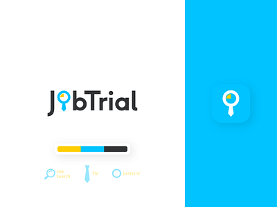 Jobtrial - Logo Design app app icon brand designer creative design dribbble graphic designer icon icon design job job search logo logo design logo designer suit tie typography ui wordmark wordmark logo