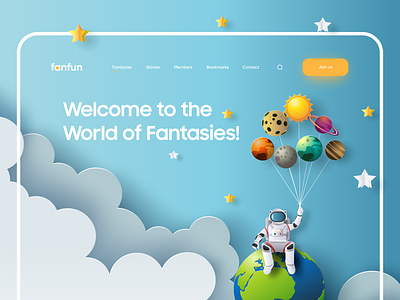 Story Telling Landing Page - UI/UX Design creative creative landing page designs design design concept designer fantasy graphic designer landing page landing page design landing page ui origami paper art storytelling ui design web website