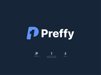 Preffy - Logo Design app app design business company creative design for sale icon letter p letter p logo logo logo for sale logo mark logomark for sale modern negative space logo number 1 startup top unused logo