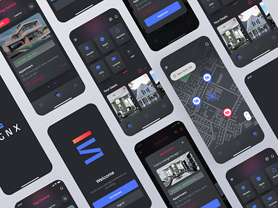 SignX App Design app app design app ui dark dashboard control leds property real estate screens sign sign control ui ui design uiux