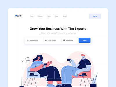 Expertly Web Design - Find Experts For Business animated web animation business design design concepts experts find find experts grow illustration landing page concept leads search ui design web design website