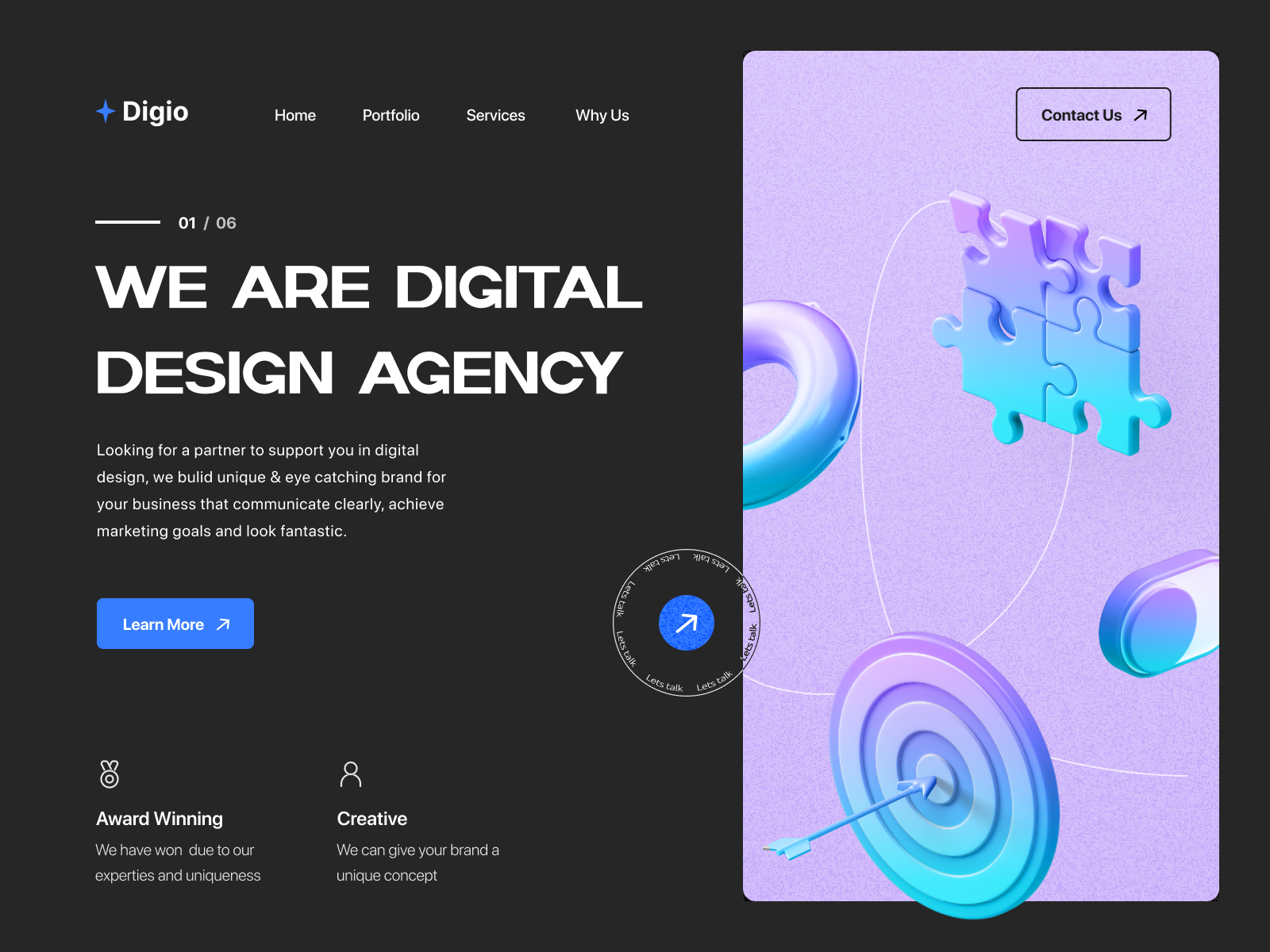 Digital Design Agency Website Design by Salman Saleem for Outcraft on ...