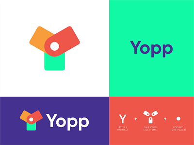 Yopp Logo Design app app icons app logos brand designer creative design discount logo logo logo design logo design inspirations logo design trends logo designer logo for sale marketplace sale icons logos shopping logo unused logo